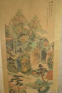吴湖帆手绘山水纹原画 古玩书画中的艺术珍品
